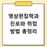 영상편집학과 진로와 취업 방법 총정리