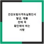 건강보험자격득실확인서 발급, 제출 전에 꼭 확인해야 하는 사항